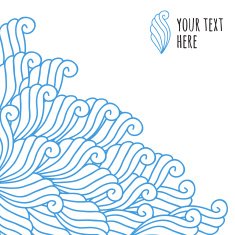 abstract hand-drawn waves pattern floral vector background