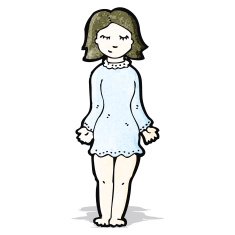 cartoon woman in night dress