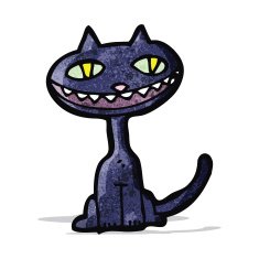 cartoon black cat N4
