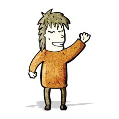 cartoon waving man N19