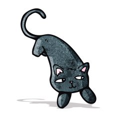 cartoon black cat N8