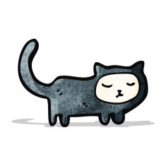 cartoon black cat N10