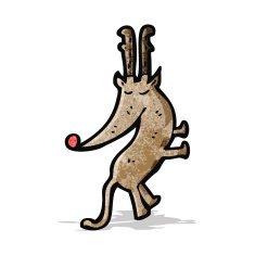 cartoon red nosed reindeer