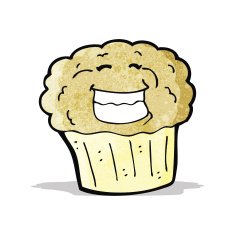 cartoon grinning muffin