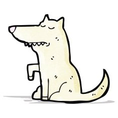 cartoon well trained dog