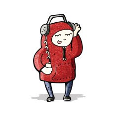 Cartoon Man Listening To Music N3