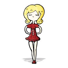 Cartoon Woman Standing N5