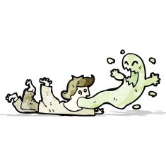 cartoon ghost leaving man N5