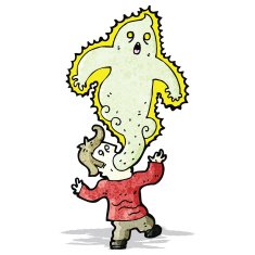 cartoon ghost leaving man N6