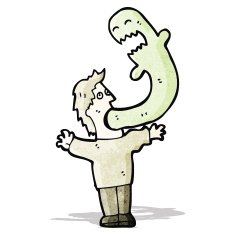 cartoon ghost leaving man N8
