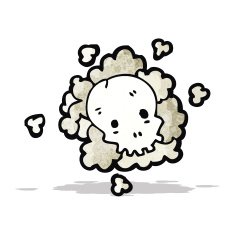 cartoon skull in cloud N2