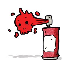 cartoon graffiti skull spray can N6