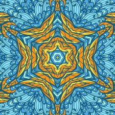 Hand drawn orange and blue greeting card