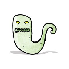 cartoon green ghost N10