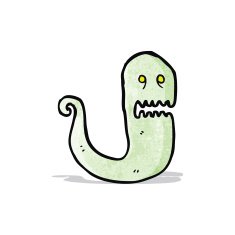 cartoon green ghost N11