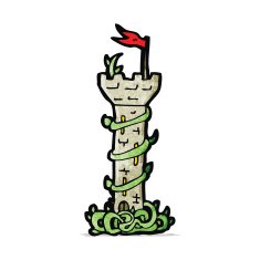 cartoon fairytale tower