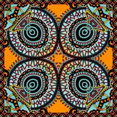 Traditional ornamental floral paisley bandanna N114