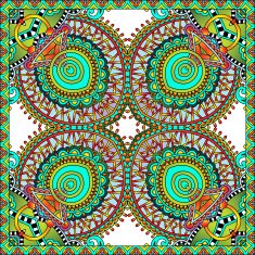 Traditional ornamental floral paisley bandanna N115
