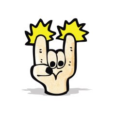 cartoon rock sign symbol