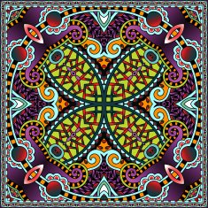 Traditional ornamental floral paisley bandanna N121