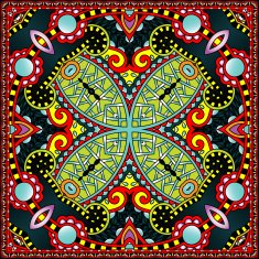 Traditional ornamental floral paisley bandanna N122