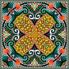 Traditional ornamental floral paisley bandanna N123