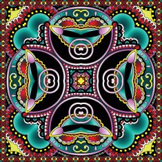 Traditional ornamental floral paisley bandanna N124