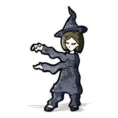 Cartoon Witch Casting Spell N2