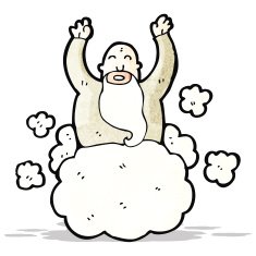 cartoon god on cloud N4