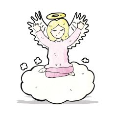 cartoon angel old cloud