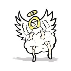 cartoon angel old cloud N2
