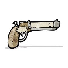 cartoon old pistol