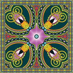 Traditional ornamental floral paisley bandanna N127