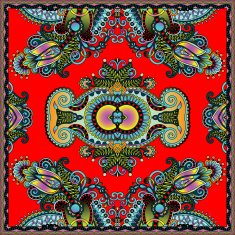 Traditional ornamental floral paisley bandanna N130