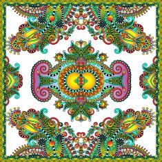 Traditional ornamental floral paisley bandanna N134