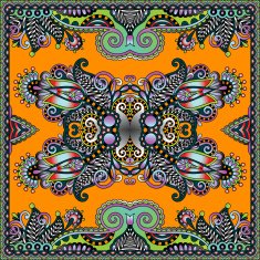 Traditional ornamental floral paisley bandanna N139
