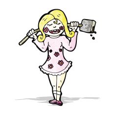 cartoon cheerful gardening girl