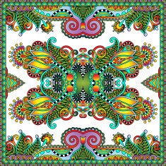 Traditional ornamental floral paisley bandanna N143