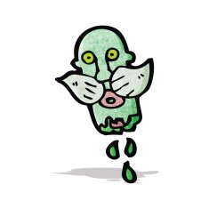 gross severed zombie head cartoon