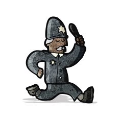 cartoon running policeman