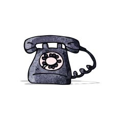 cartoon old style telephone