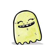 cartoon green ghost N13