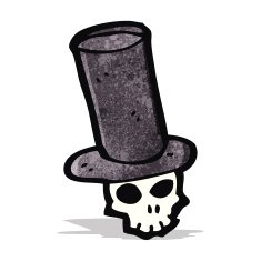 skull in top hat cartoon N5