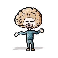 cartoon big hair boy