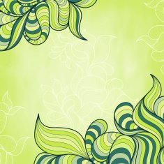 Template with abstract wavy striped leaves