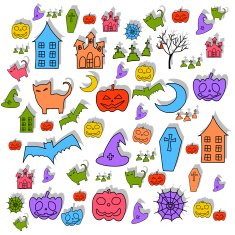 cartoon halloween doodle element N3