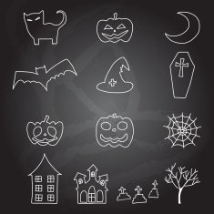 cartoon halloween doodle element N6