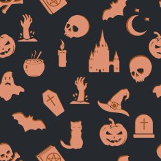 Vector Seamless Halloween Pattern N6
