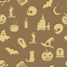 Vector Seamless Halloween Pattern N11