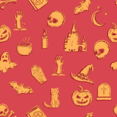 Vector Seamless Halloween Pattern N12